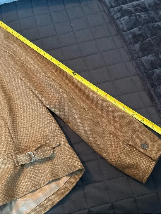 Ralph Lauren Tan-Brown Zip Front Wool Blazer Jacket - Picture 7 of 8